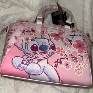 Disney Pink and Purple Stitch Satchel